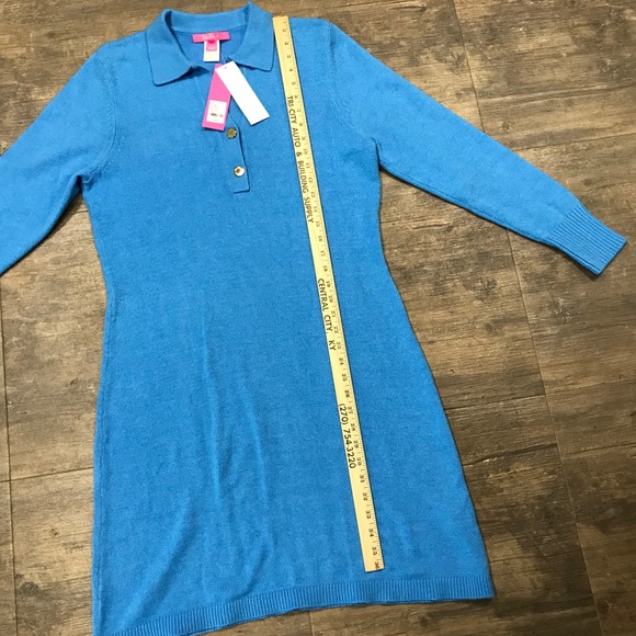 NWT Lilly Pulitzer Lizona Sweater Dress Lunar Blue Women Size XL Long Sleeve New - Picture 3 of 11
